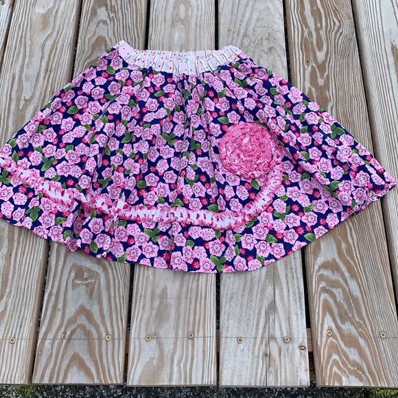 Matilda Jane platinum floral skirt with flower size 8 (#2 of 8) - Picture 2 of 6